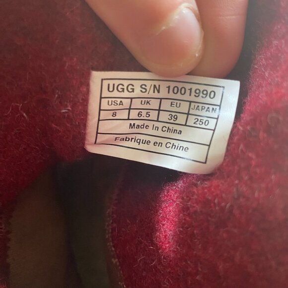 UGG Australia Boots Women sz 8 gray/burgundy zip Lace Up Combat Heel Ladies - Picture 3 of 16